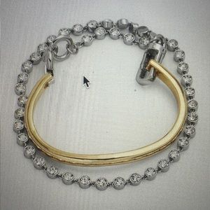 Demarson Venus 12K Gold-Plated Convertible Layered Cuff Bracelet